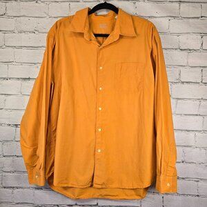 J. CREW ORANGE BUTTON DOWN LONG SLEEVE SHIRT MENS SIZE LARGE EUC